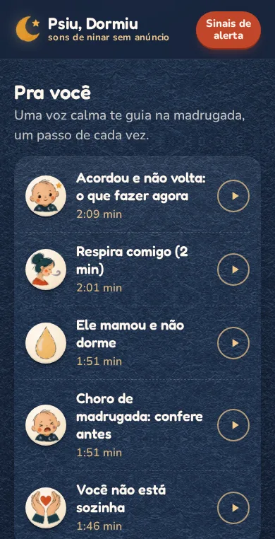 Tela de faixas pra você